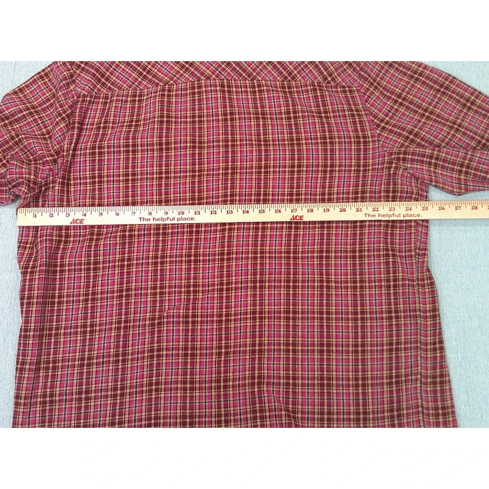 Levis Shirt‎ Mens Size XL Red Plaid Snap Buttons Western Cowboy Long Sleeve